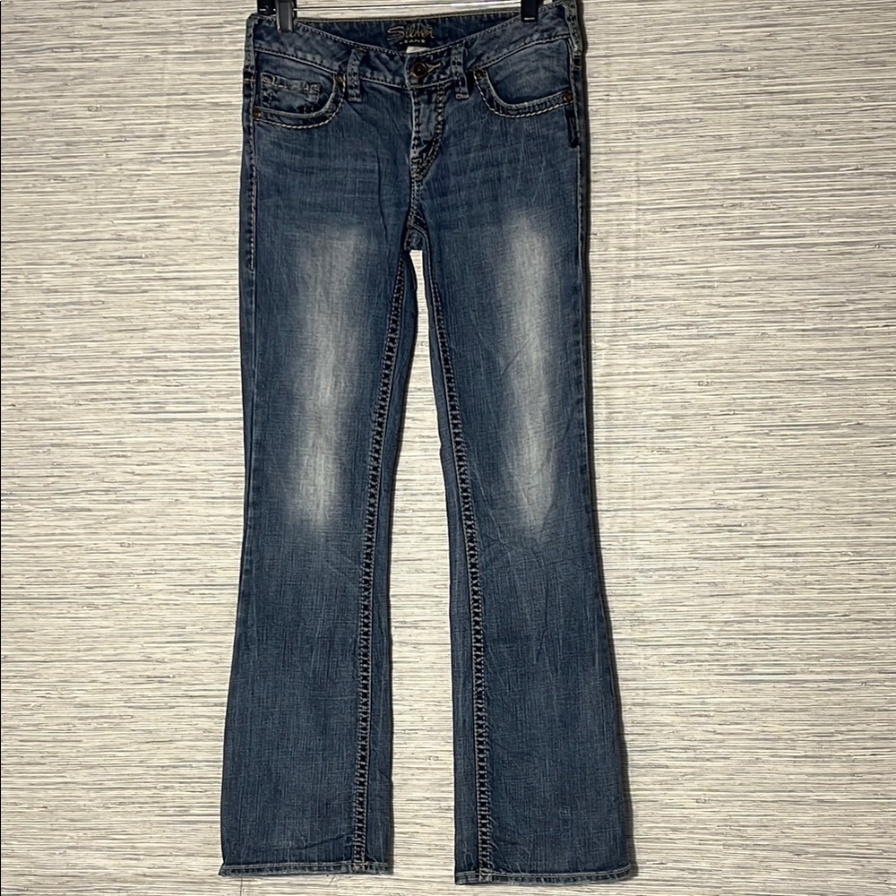 Silver Jeans Bootcut Women’s Faded Blue Denim – Size 27x33